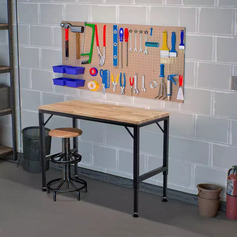 Bureau debout industriel robuste 48/60 po, bureau d'ordinateur réglable avec patins/roues en caoutchouc, bureau de travail pour salon, bureau, bureau d'études
