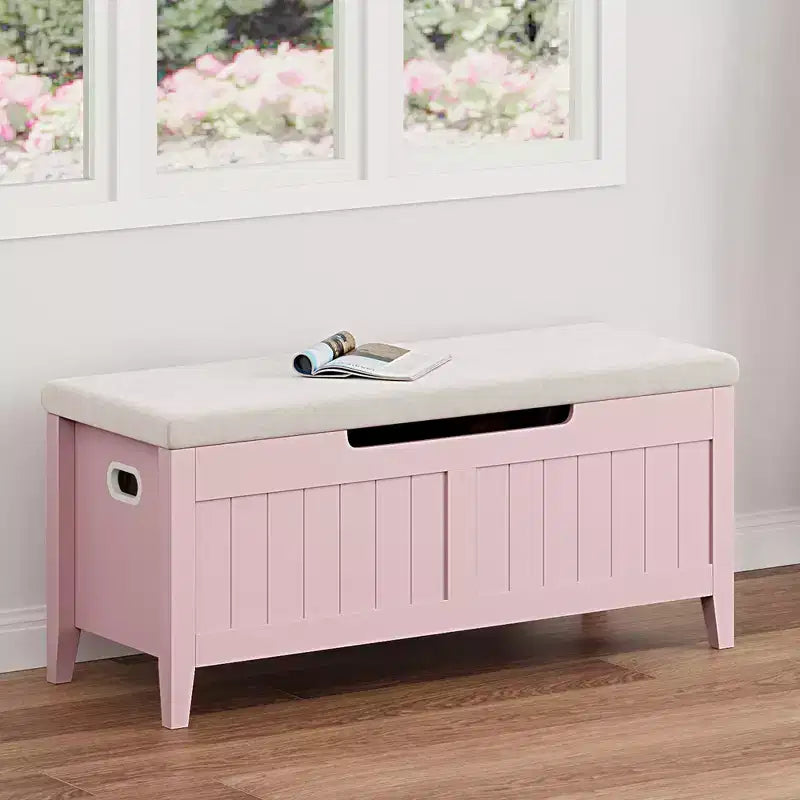 Banc de rangement de 99,06 cm avec plateau relevable et coussin, banc à chaussures en bois pour entrée avec 2 charnières de sécurité, coffre de rangement de 118 kg pour chambre à coucher