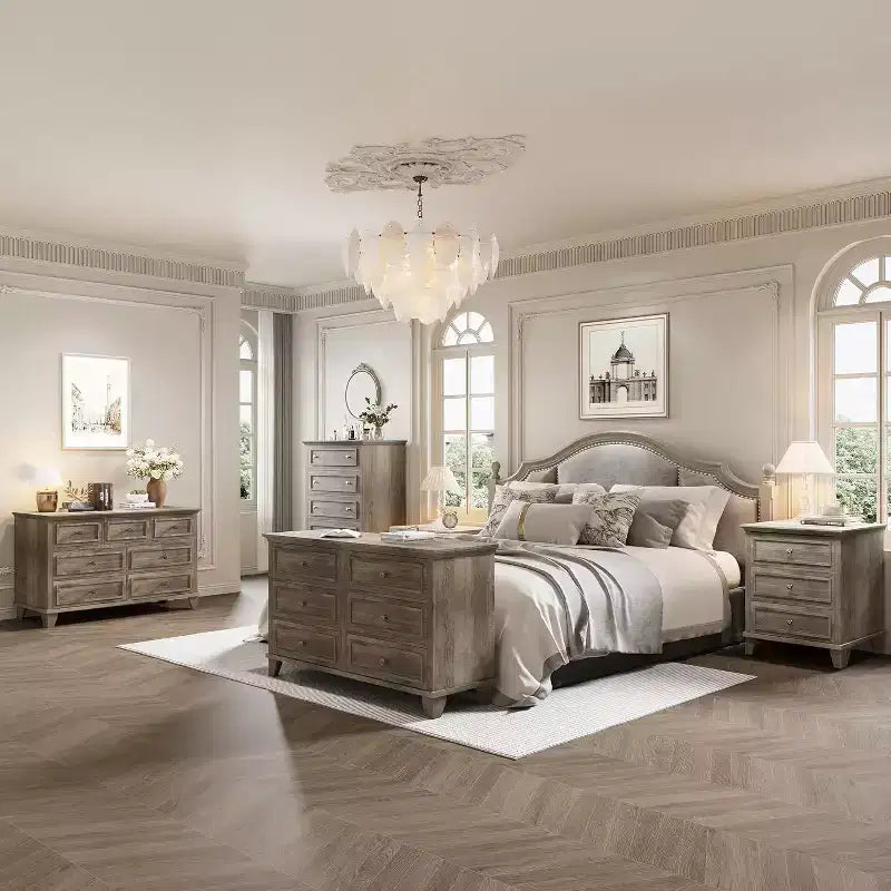 Commode à 3 tiroirs pour chambre à coucher, large commode avec poignée vintage, commode moderne en bois, armoire de chevet large pour salon