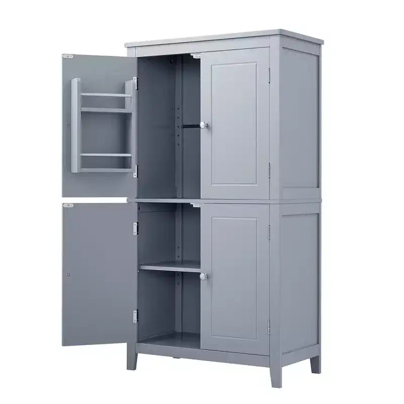 Meuble de rangement de salle de bain peu encombrant avec étagères réglables et portes