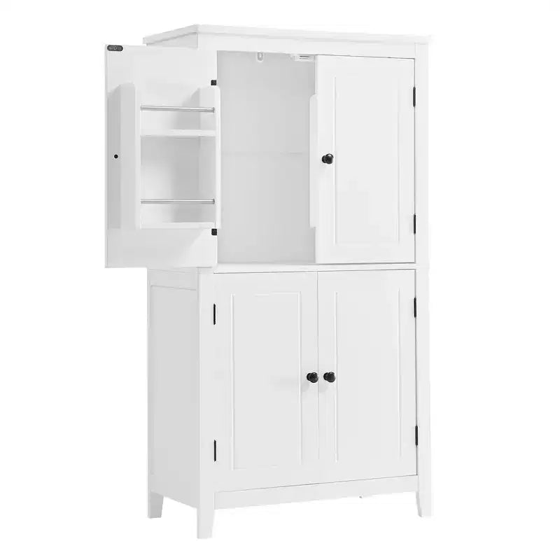 Meuble de rangement de salle de bain peu encombrant avec étagères réglables et portes