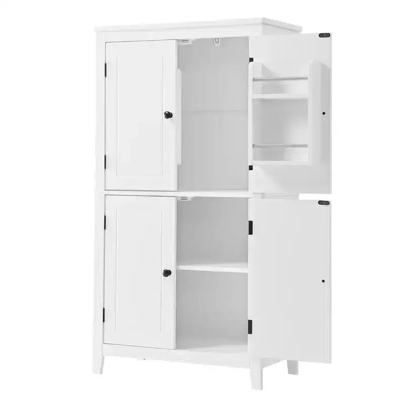 Meuble de rangement de salle de bain peu encombrant avec étagères réglables et portes