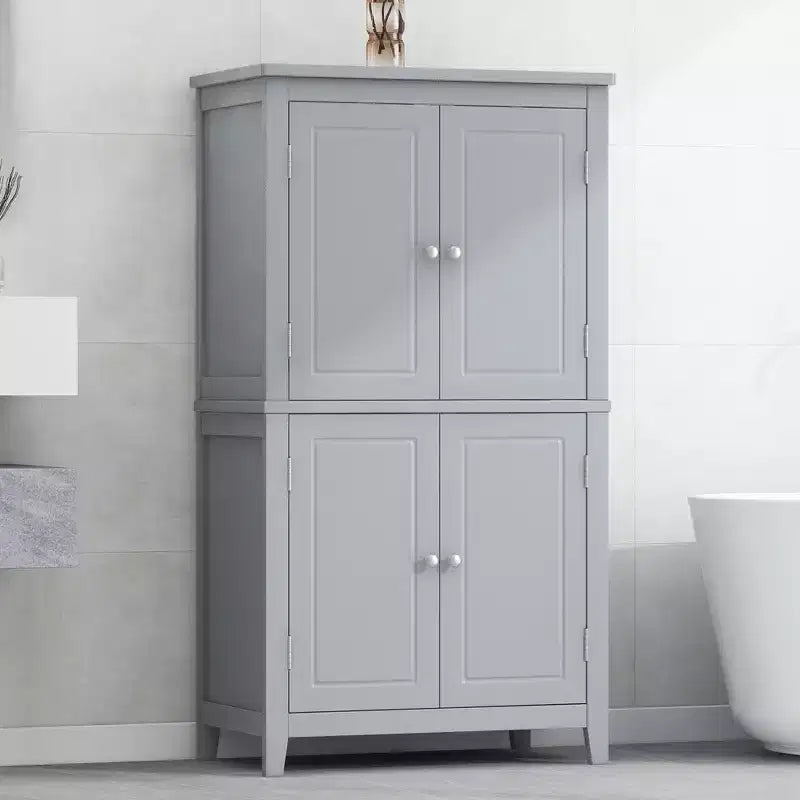 Meuble de rangement de salle de bain peu encombrant avec étagères réglables et portes