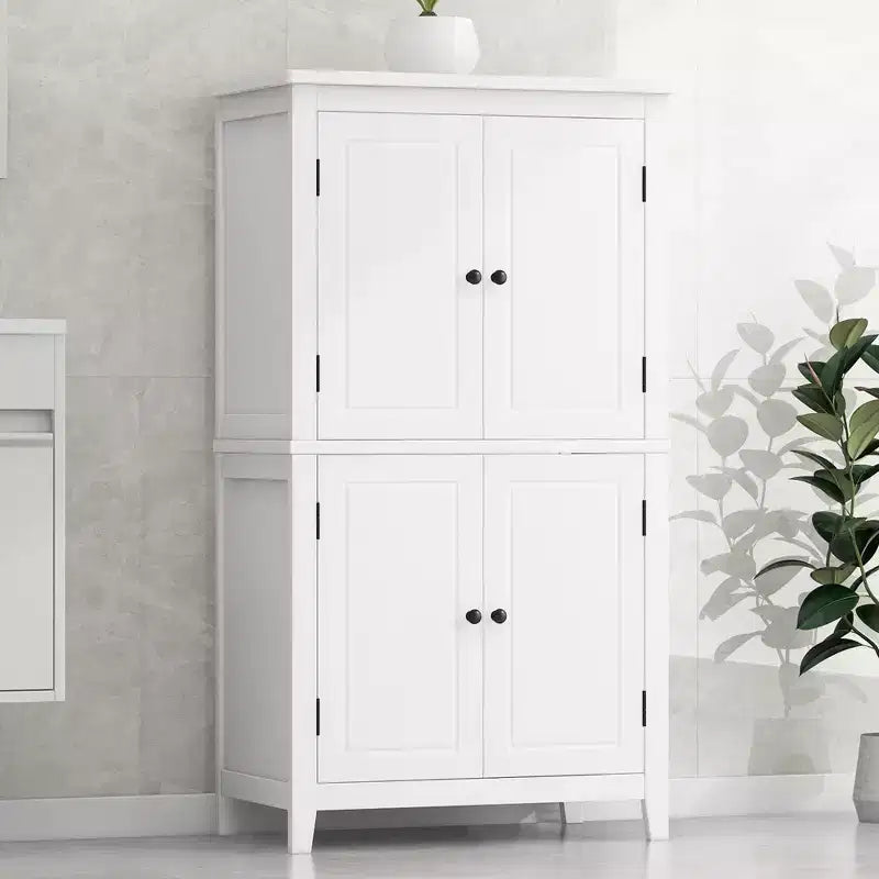 Meuble de rangement de salle de bain peu encombrant avec étagères réglables et portes