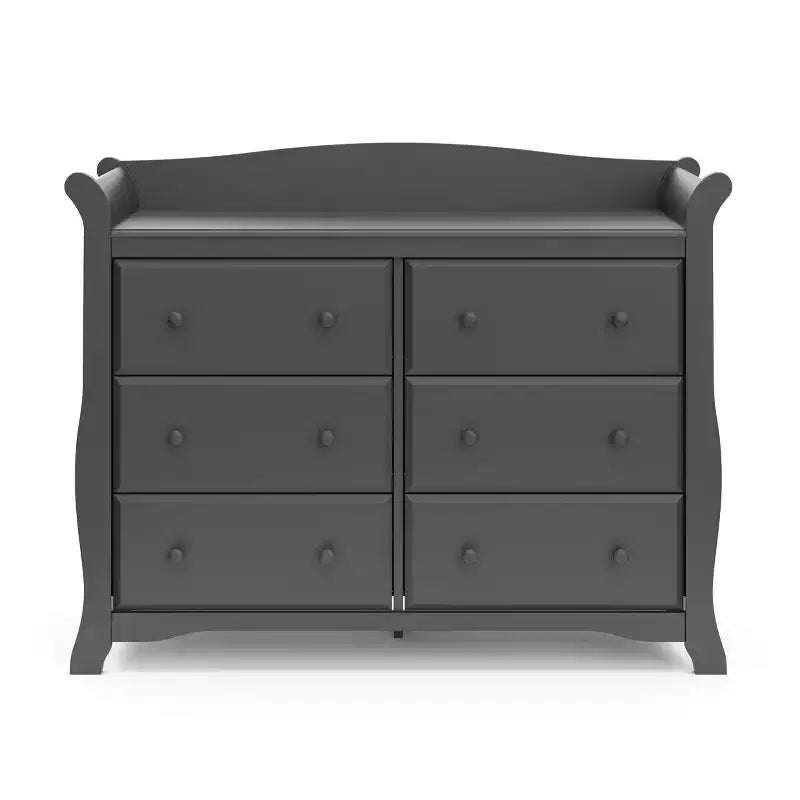 Commode double à 6 tiroirs pour chambre de bébé ou d'enfant, blanche