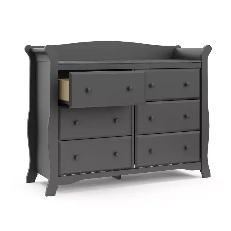 Commode double à 6 tiroirs pour chambre de bébé ou d'enfant, blanche