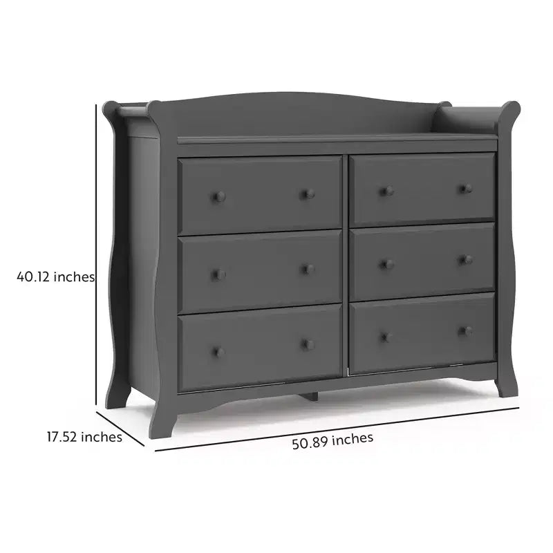 Commode double à 6 tiroirs pour chambre de bébé ou d'enfant, blanche