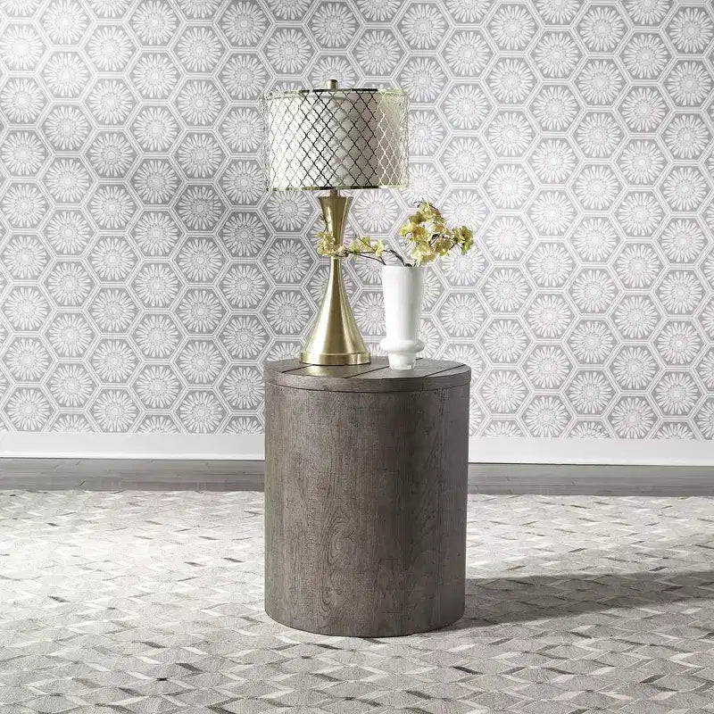 Table d'appoint ronde « Modern Farmhouse » en cèdre rouge de l'Est
