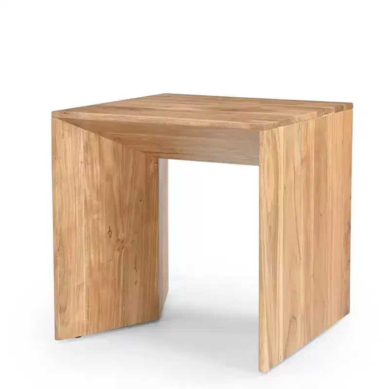 Table d'appoint moderne en bois massif, acacia, marron clair