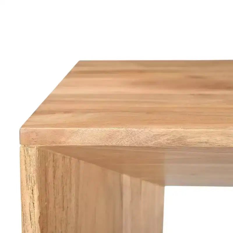 Table d'appoint moderne en bois massif, acacia, marron clair
