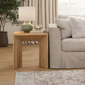 Table d'appoint moderne en bois massif, acacia, marron clair